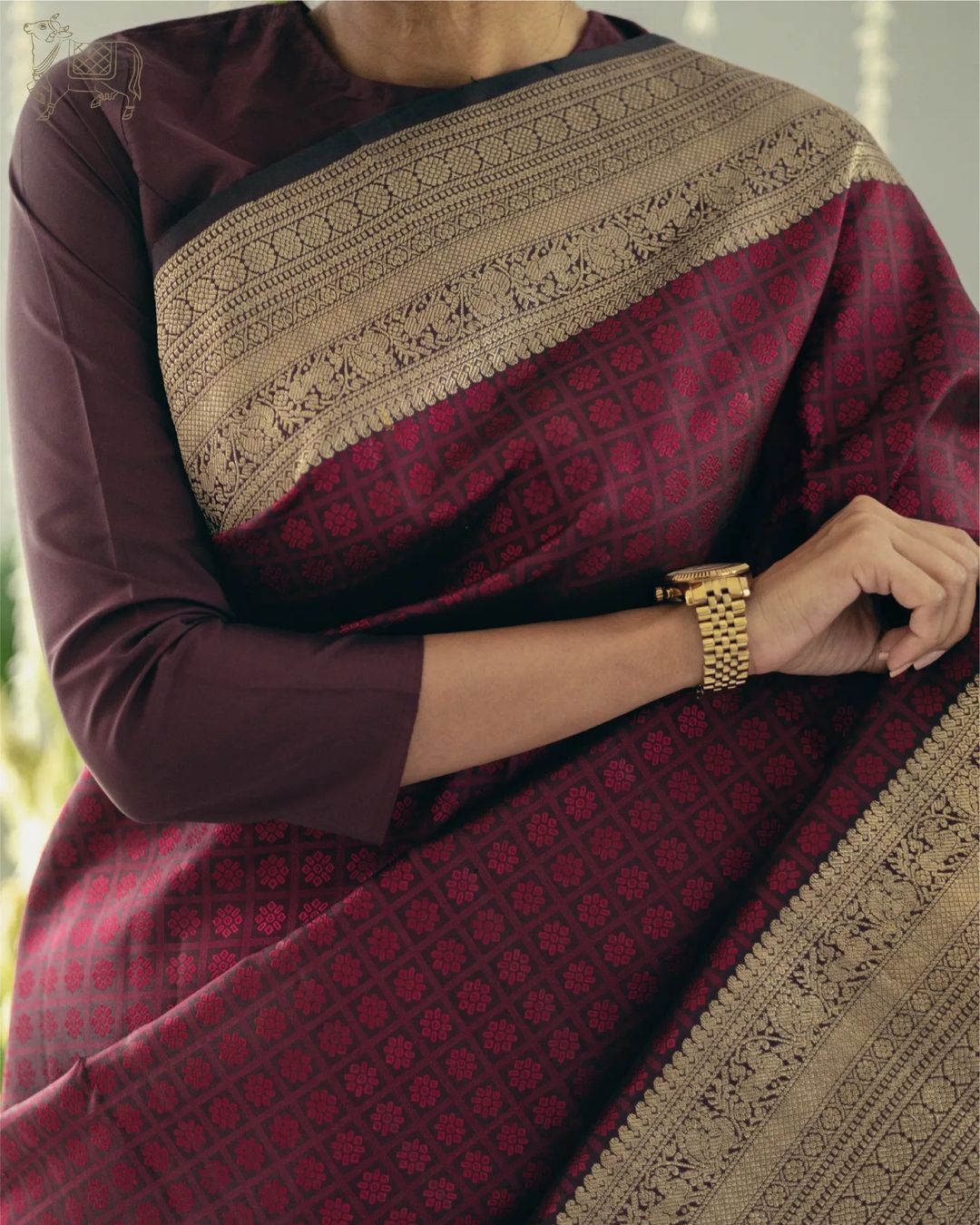 Maroon Elegance Kanjivaram Saree