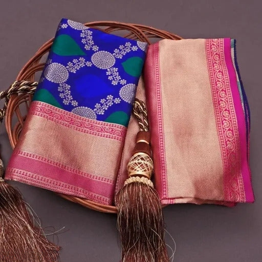 Blue Lotus Banarasi Silk Saree