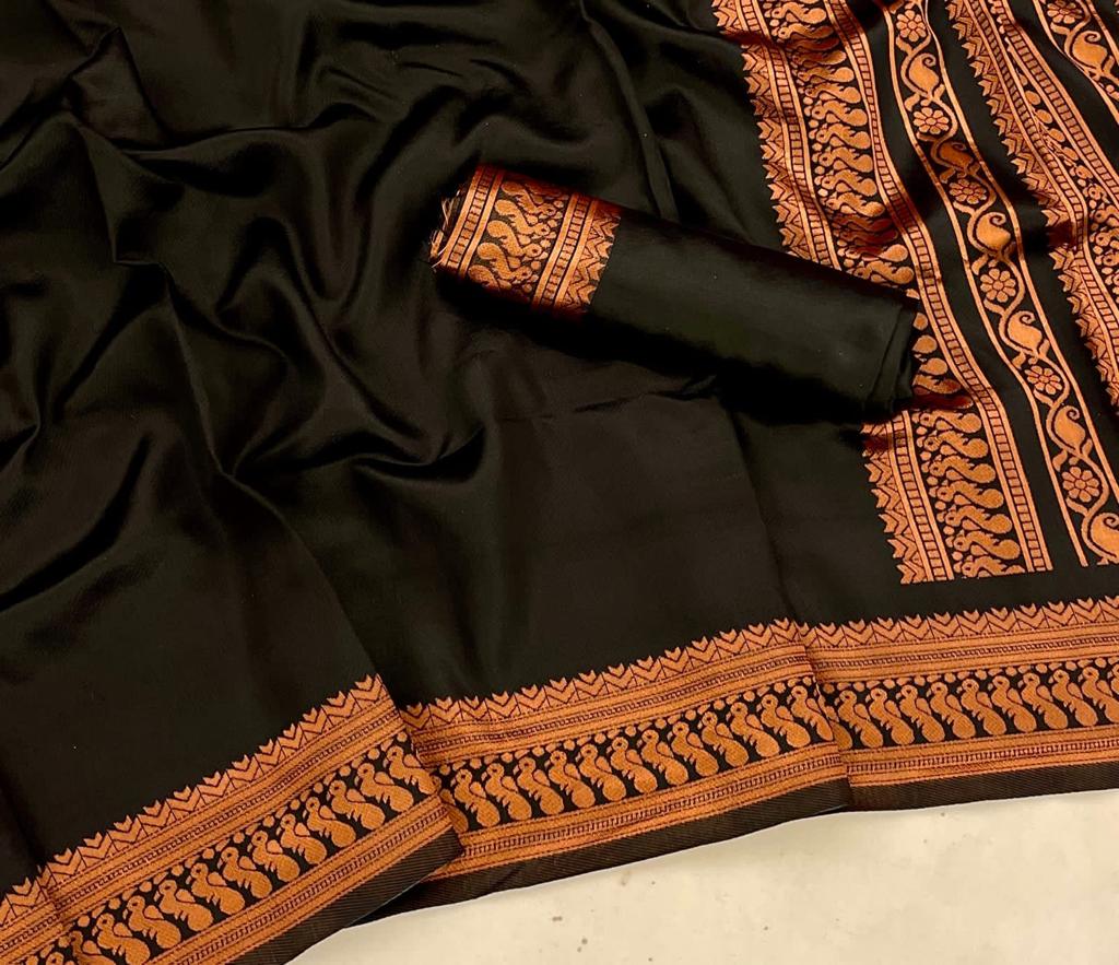 Ebony Elegance Silk Saree