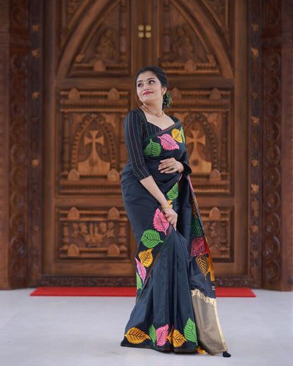 Mystic Leaf Silk Saree