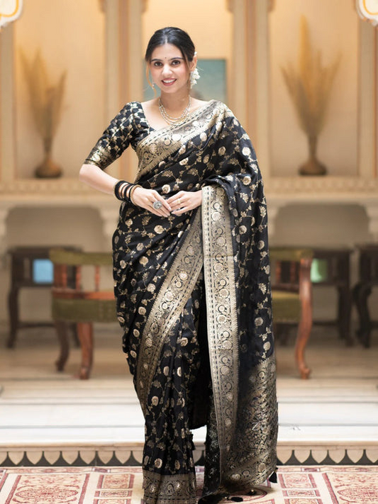 Regal Rose Banarasi Silk Saree