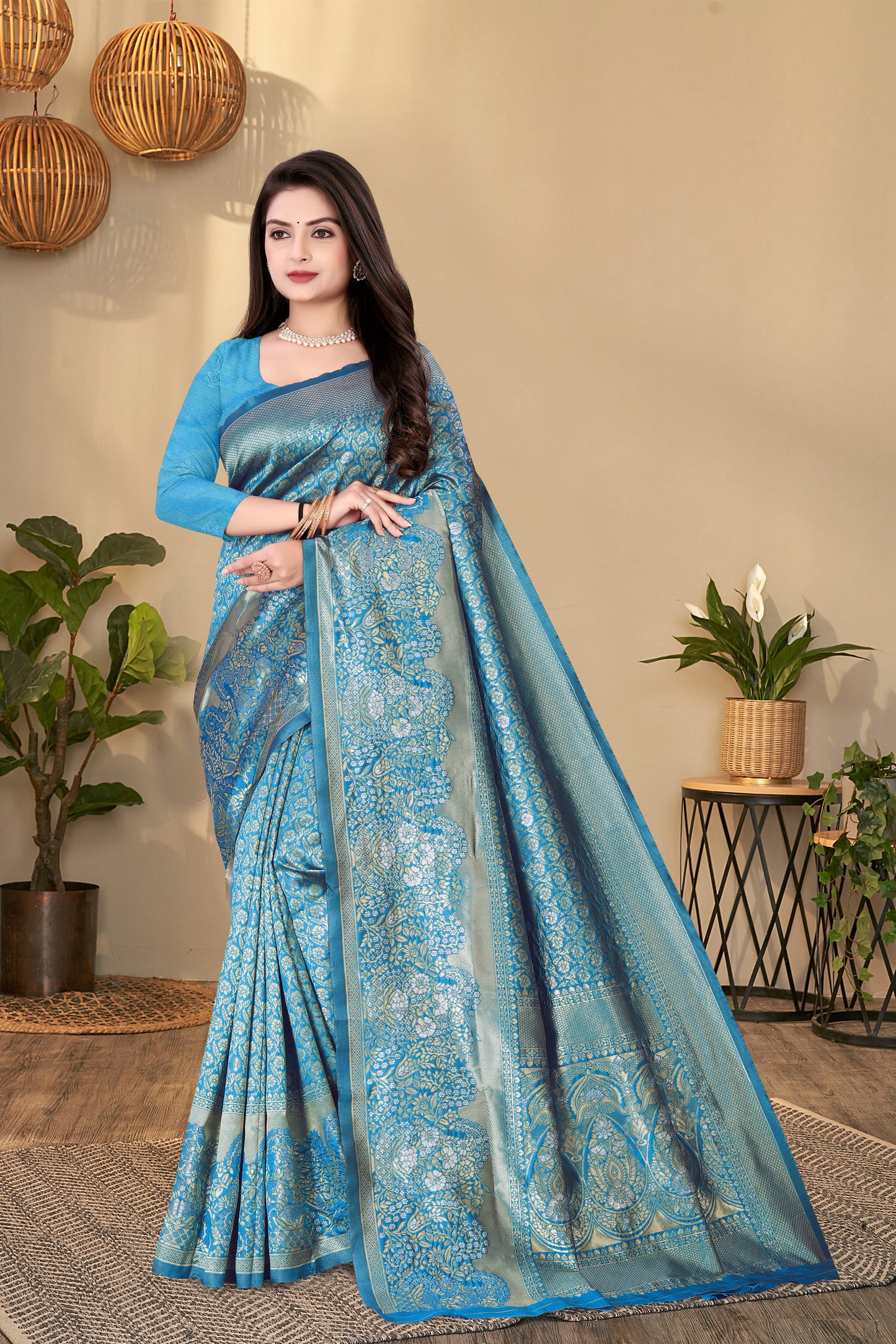 Azure Elegance Silk Saree