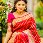 Golden Polka Red Banarasi Saree