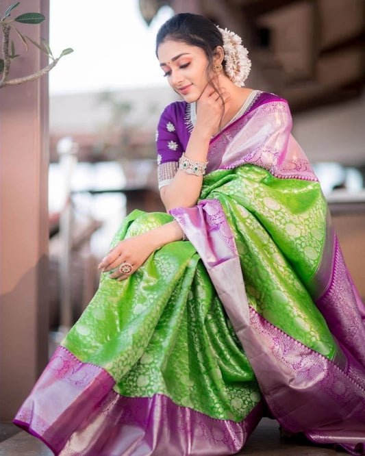 Emerald Royalty Kanjivaram Saree