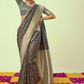 Midnight Bloom Banarasi Silk Saree