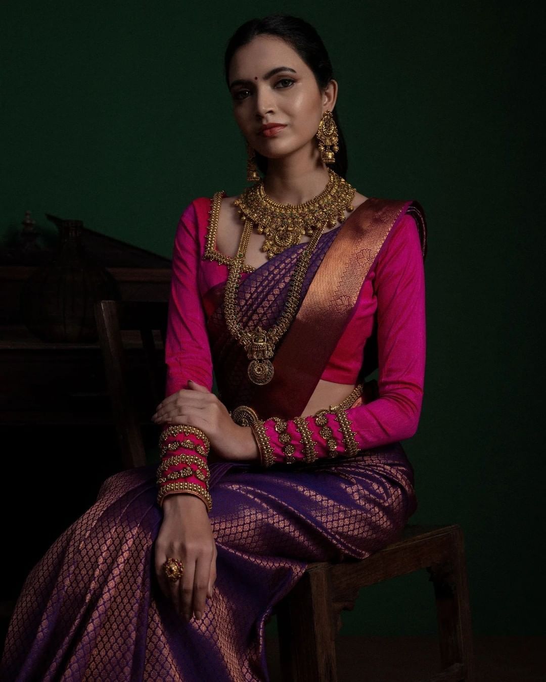 Royal Purple Kanjivaram Saree