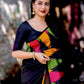 Midnight Rainbow Ikat Saree