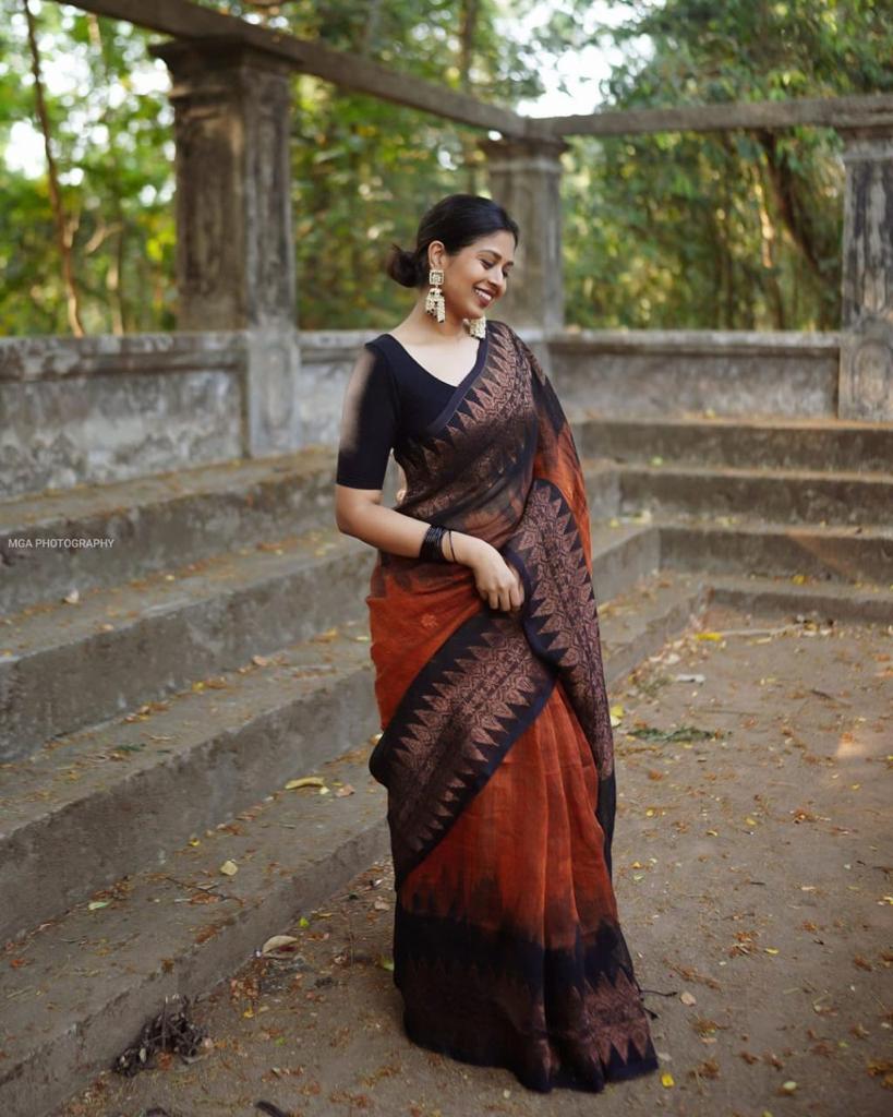 Autumn Charm Tussar Silk Saree