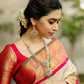 Golden Crimson Kanjivaram Saree