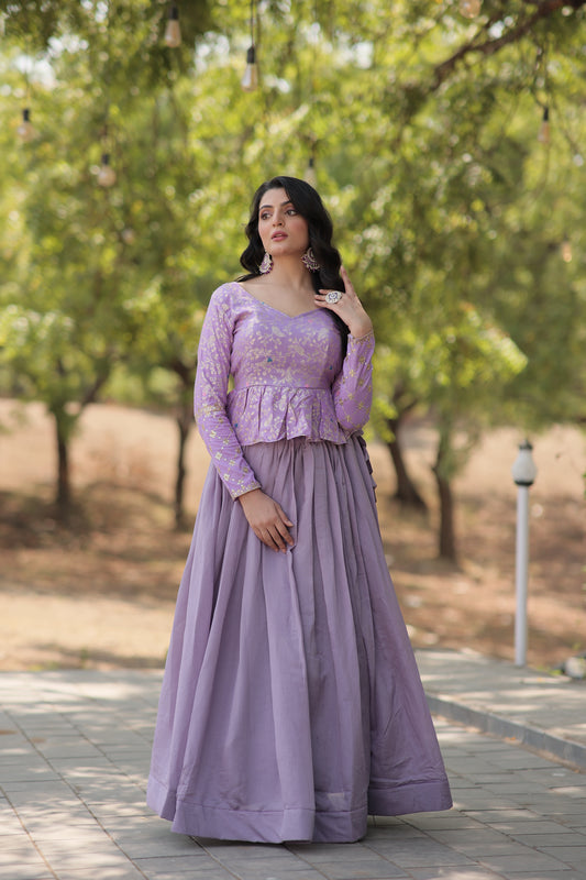 Lavender Floral Elegance Lehenga Choli