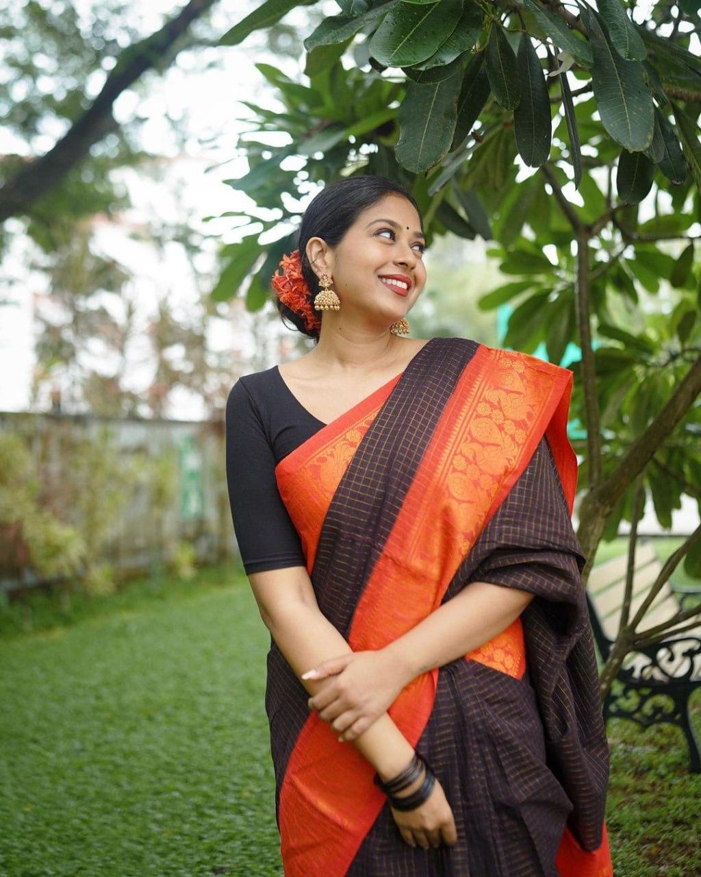 Autumn Elegance Chettinad Saree