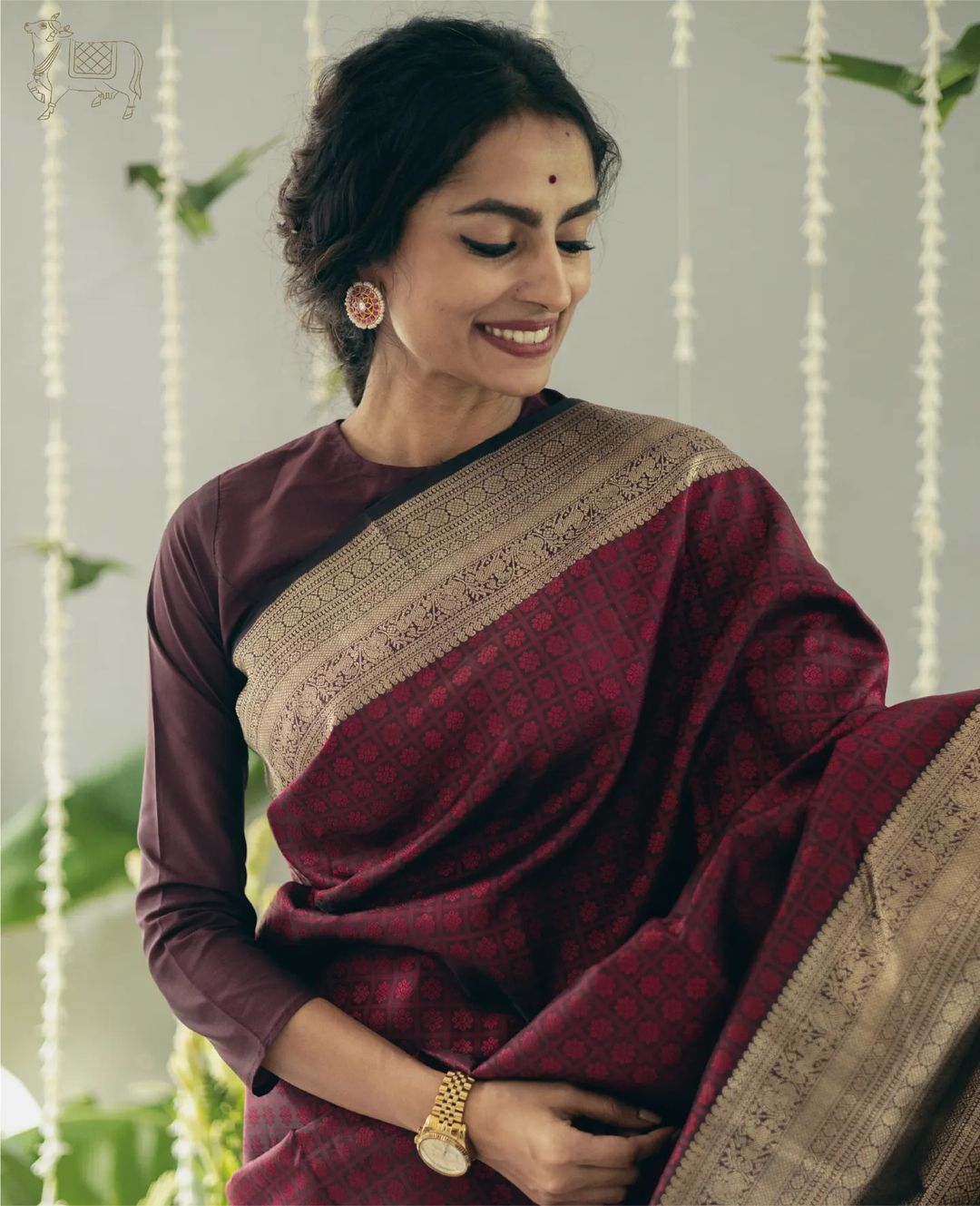 Maroon Elegance Kanjivaram Saree