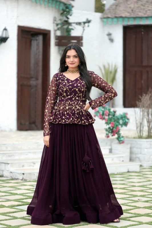 Golden Royalty Purple Lehenga Choli