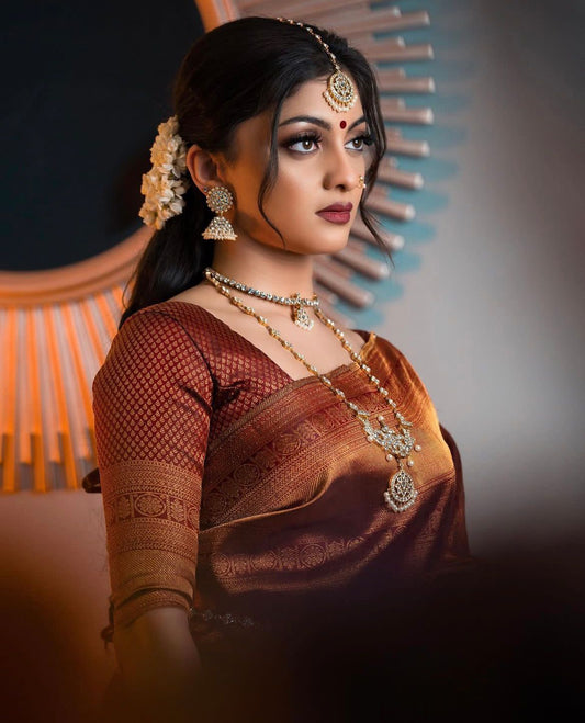 Regal Maroon Kanjivaram Saree