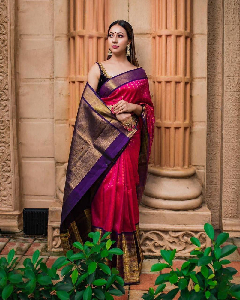 Pink Elegance Kanjivaram Saree