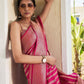 Blush Gold Striped Silk Saree