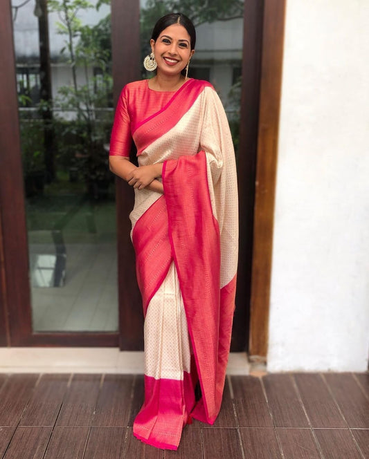 Pink Serenity Banarasi Saree