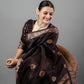 Black Silk Saree with Golden Work