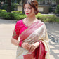 Golden Blossom Banarasi Saree