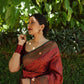 Crimson Flora Kanjivaram Saree