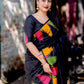 Midnight Rainbow Ikat Saree