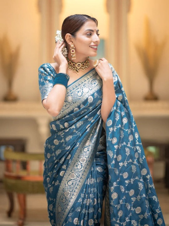 Regal Rose Banarasi Silk Saree