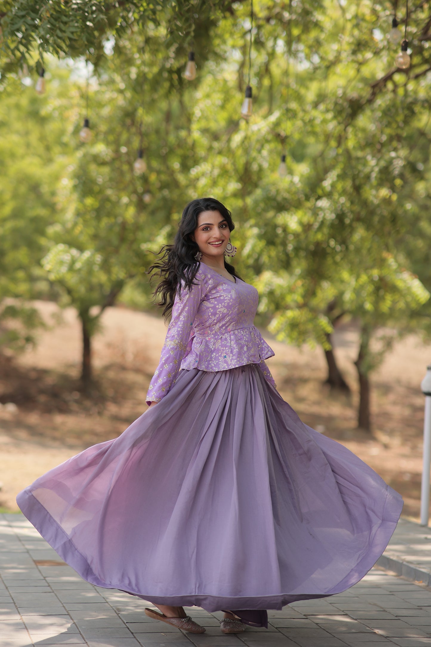 Lavender Floral Elegance Lehenga Choli