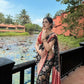 Midnight Blossom Saree