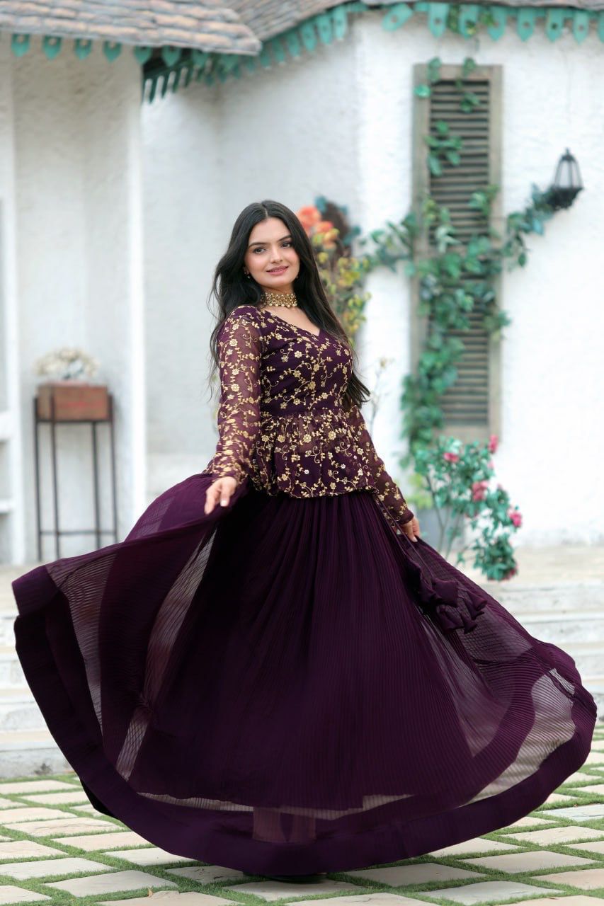 Golden Royalty Purple Lehenga Choli