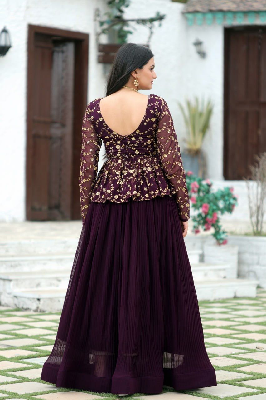 Golden Royalty Purple Lehenga Choli