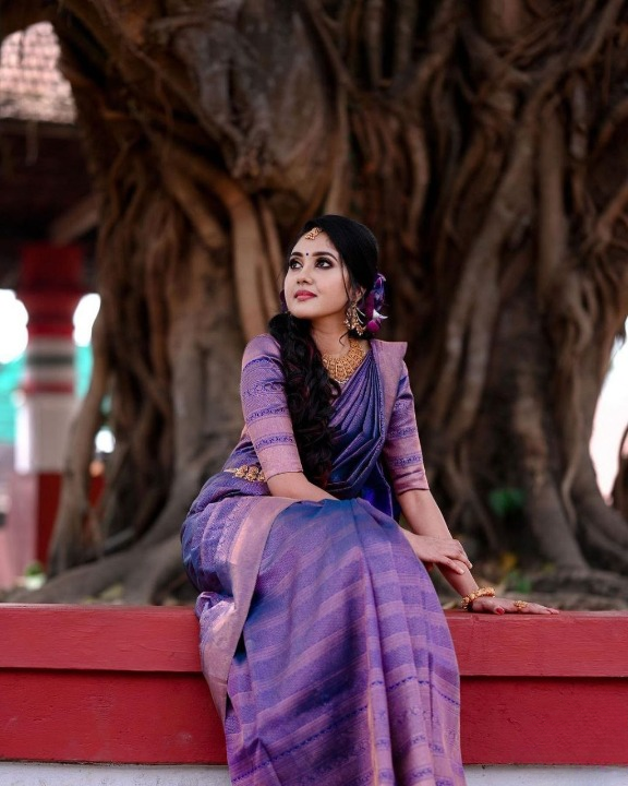 Royal Purple Kanjivaram Silk Saree