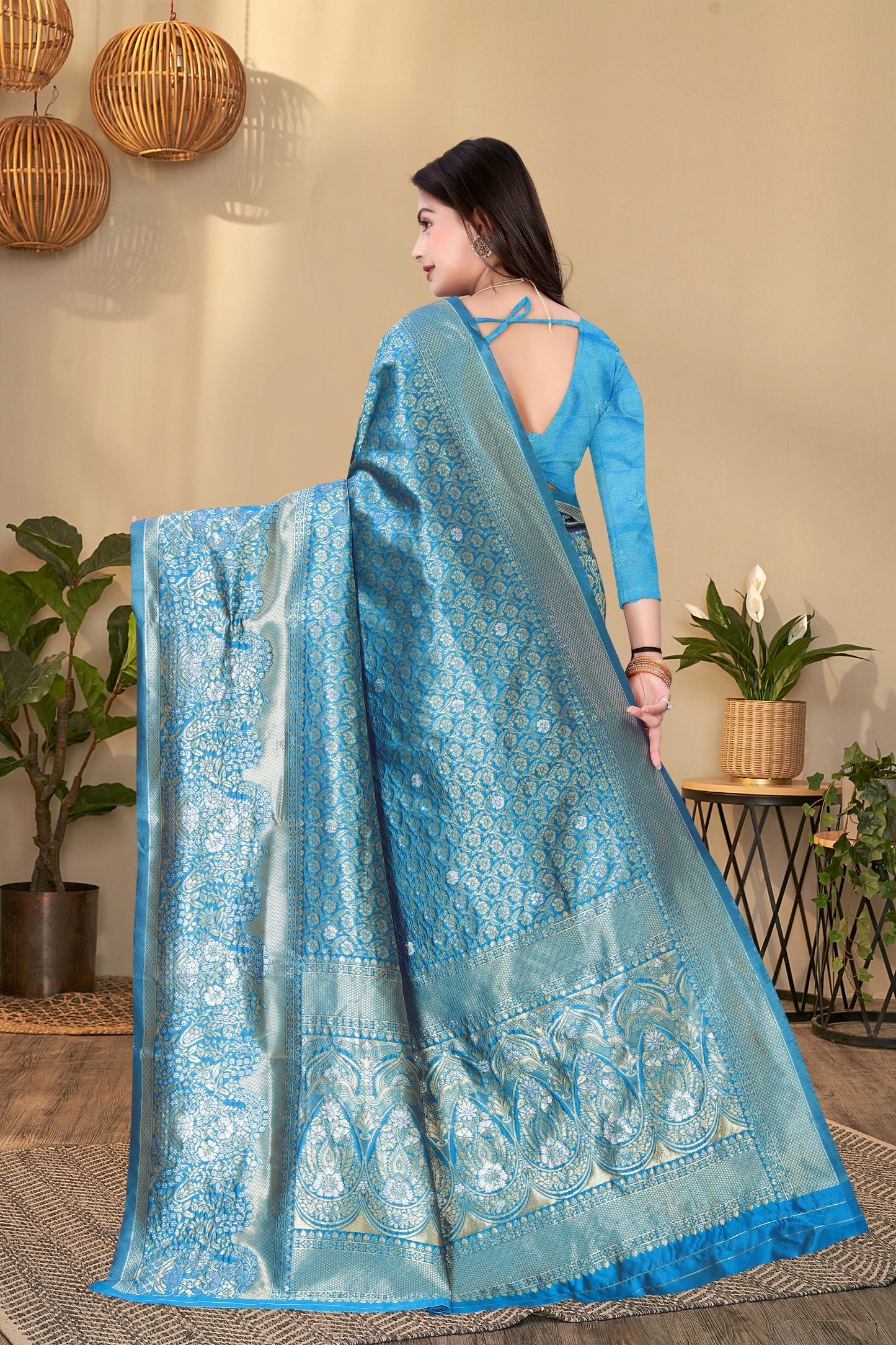 Azure Elegance Silk Saree