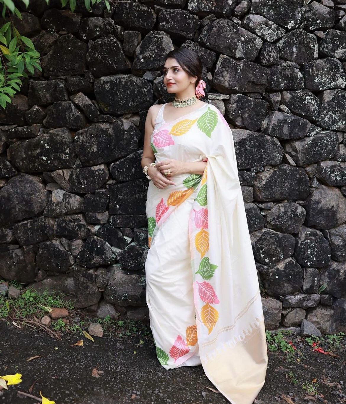 Mystic Leaf Silk Saree