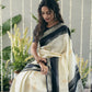 Silk White Kasavu Saree