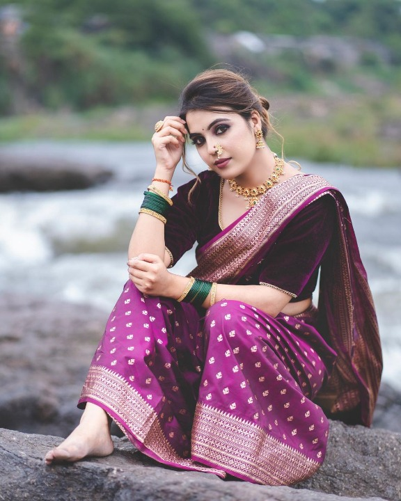 Majestic Purple Paithani Saree