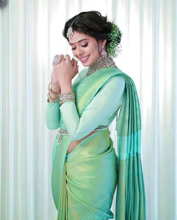 Pastel Green Silk Saree