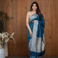 Blue Banarasi Silk Saree with Silver Zari Work