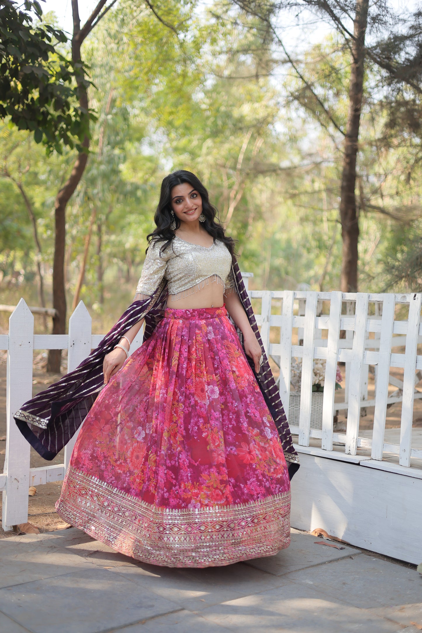 Pink Floral Elegance Lehenga Choli