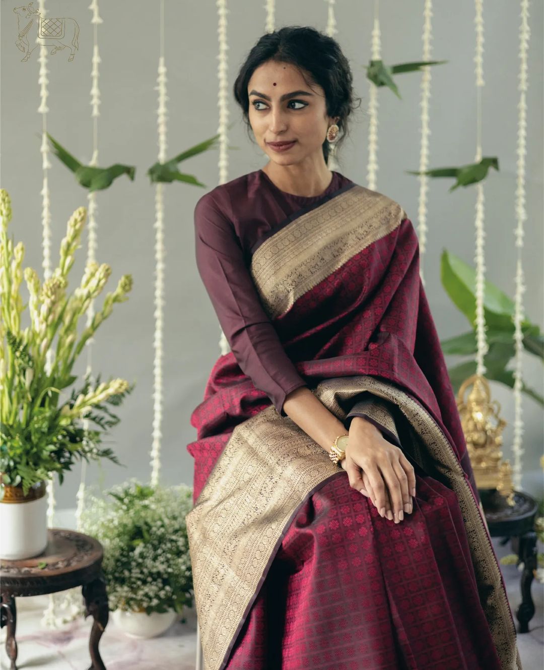 Maroon Elegance Kanjivaram Saree