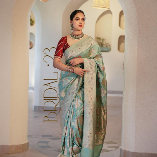 Emerald Bliss Bridal Saree