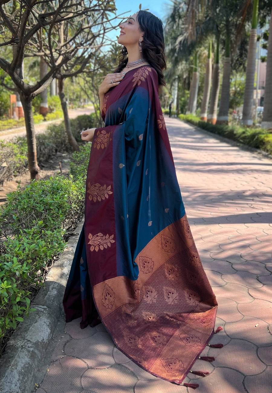 Midnight Elegance Banarasi Saree