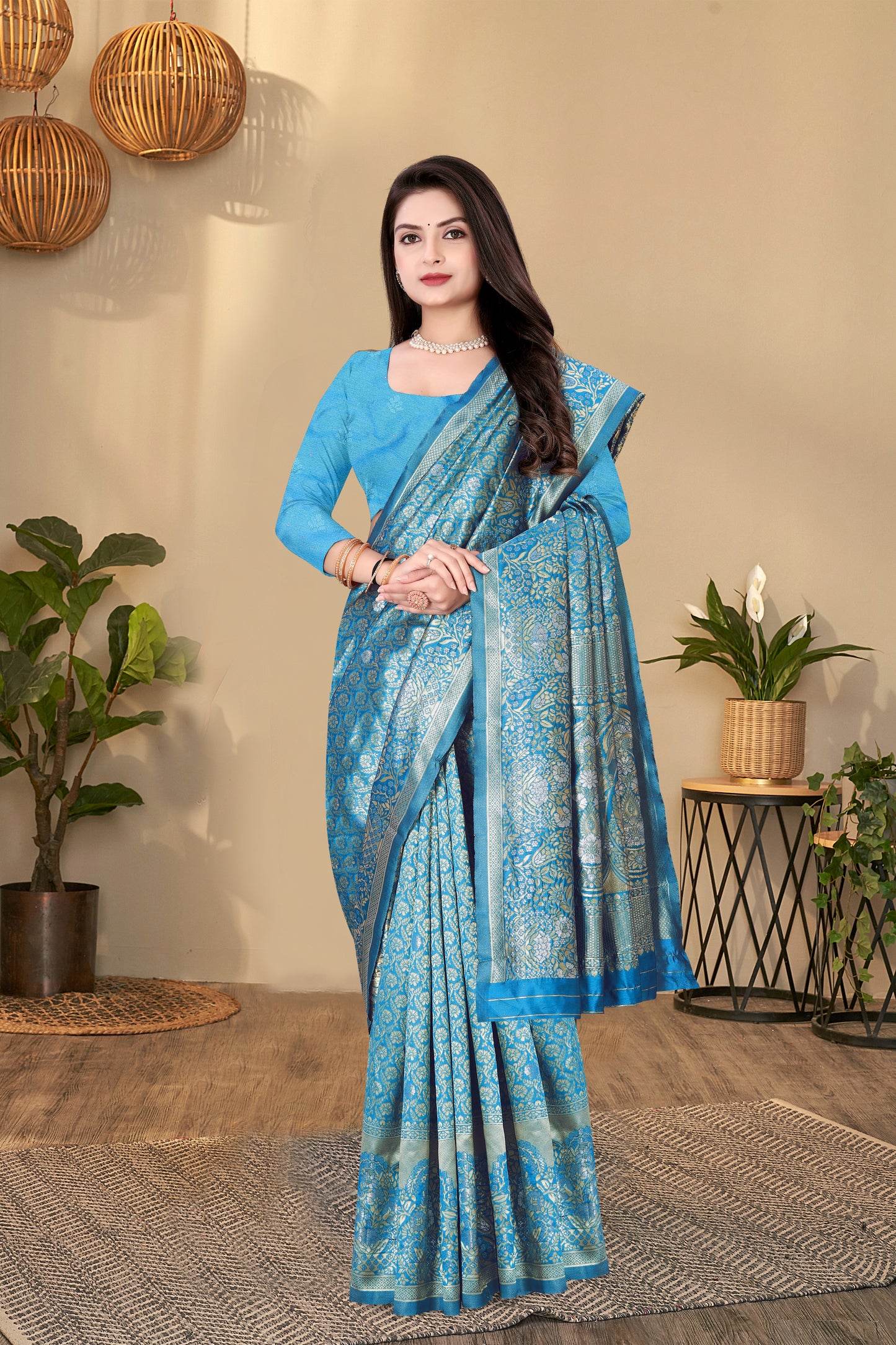 Azure Elegance Silk Saree