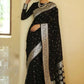 Black Silk Saree with Silver Zari Work