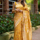 Golden Blossom Silk Saree