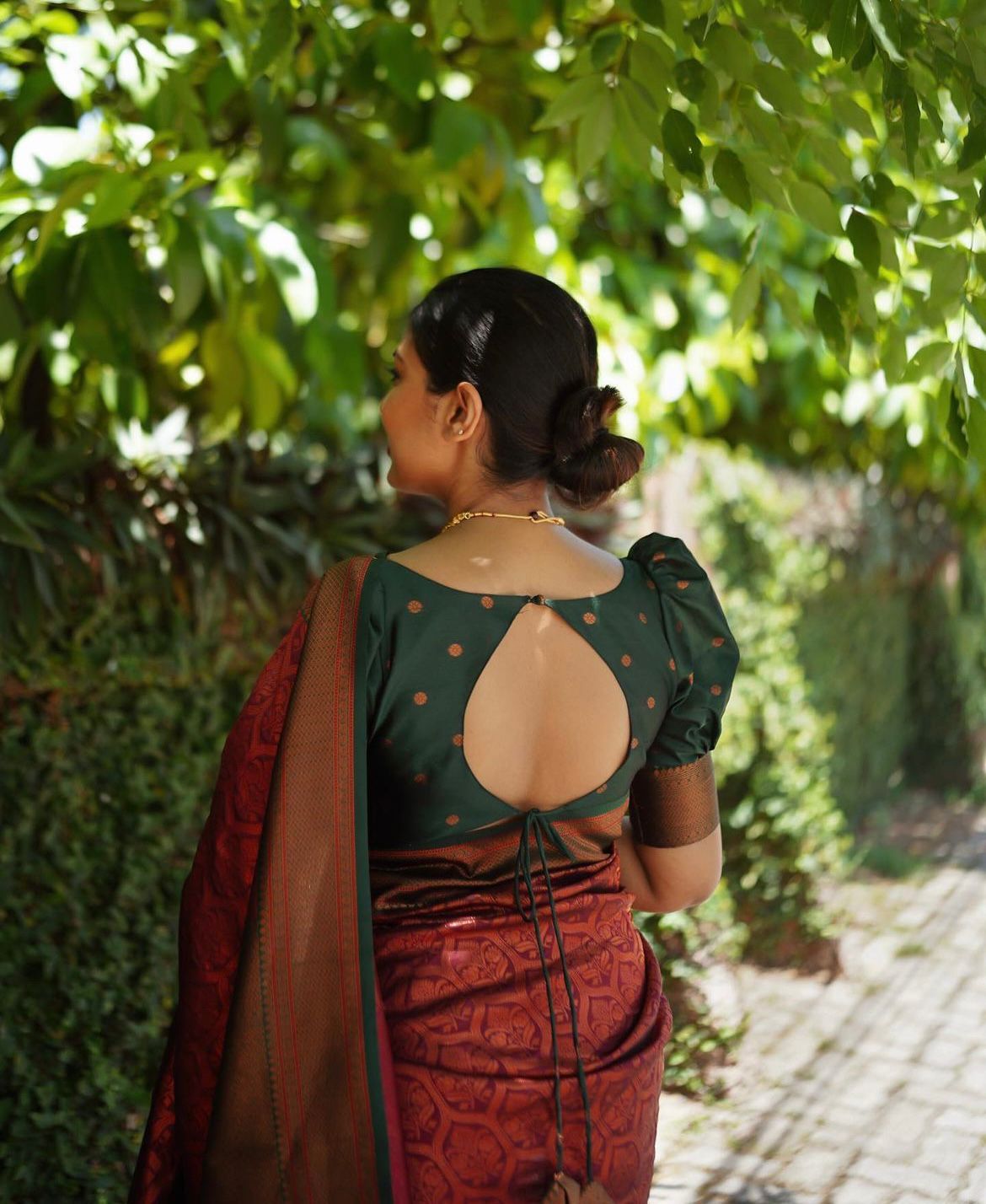 Crimson Flora Kanjivaram Saree