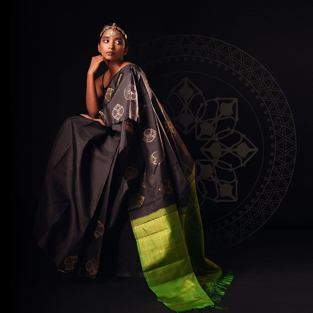 Emerald Midnight Silk Saree