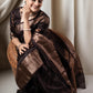 Black Silk Saree with Golden Work