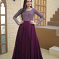 Regal Plum Geometric Gown