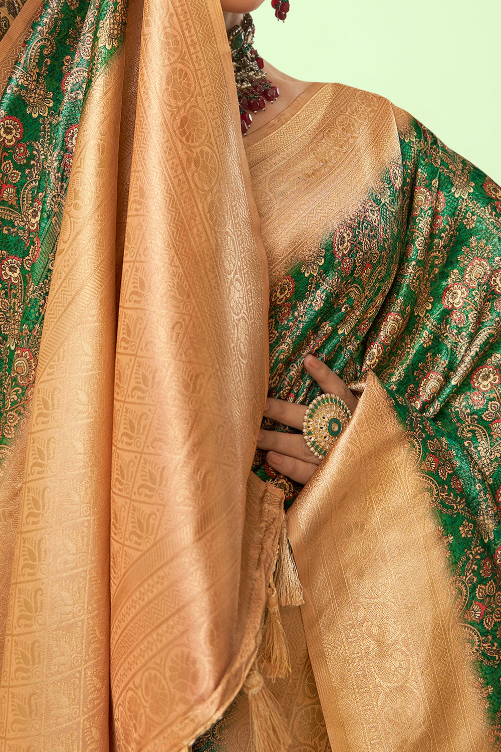 Emerald Majesty Banarasi Silk Saree