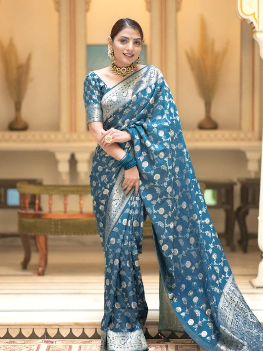 Regal Rose Banarasi Silk Saree